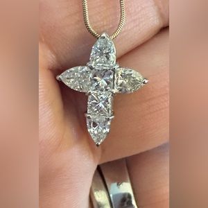 Platinum diamond cross pendant